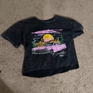 Cadillac GM Licensed Retro Graphic Tee Black Vintage Wash (Small)